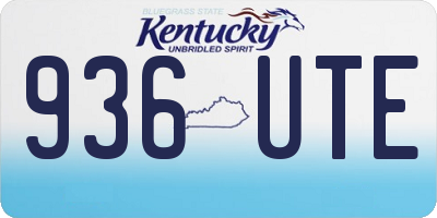 KY license plate 936UTE
