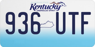 KY license plate 936UTF