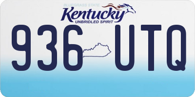 KY license plate 936UTQ