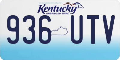 KY license plate 936UTV
