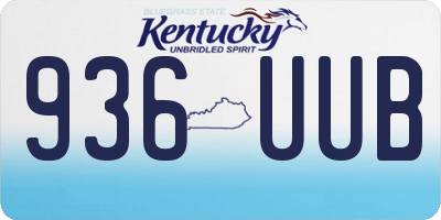 KY license plate 936UUB