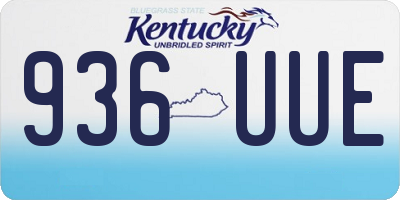 KY license plate 936UUE