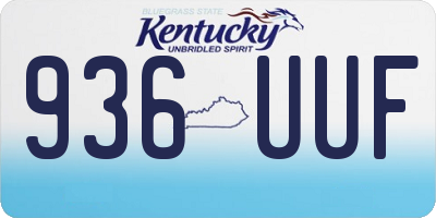 KY license plate 936UUF