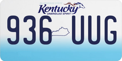 KY license plate 936UUG