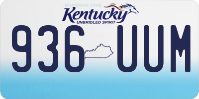 KY license plate 936UUM