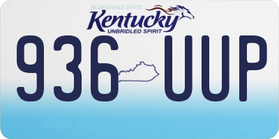 KY license plate 936UUP