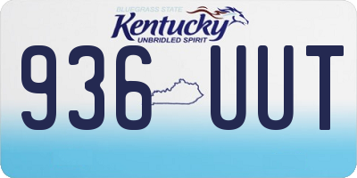 KY license plate 936UUT