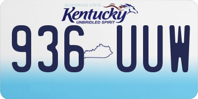 KY license plate 936UUW