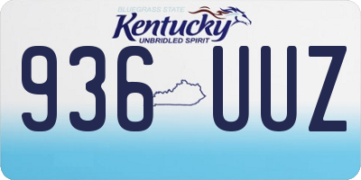 KY license plate 936UUZ