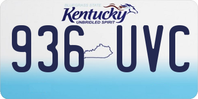 KY license plate 936UVC