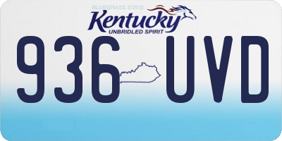 KY license plate 936UVD