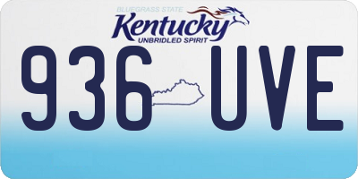 KY license plate 936UVE
