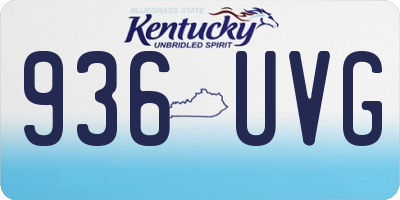 KY license plate 936UVG