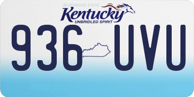 KY license plate 936UVU