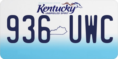 KY license plate 936UWC