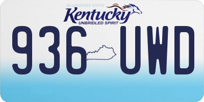 KY license plate 936UWD