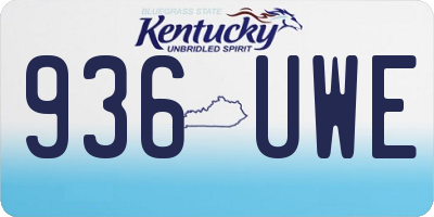 KY license plate 936UWE