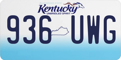 KY license plate 936UWG