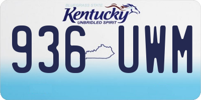 KY license plate 936UWM