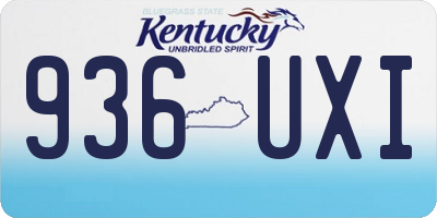 KY license plate 936UXI