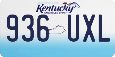 KY license plate 936UXL