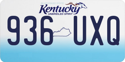 KY license plate 936UXQ