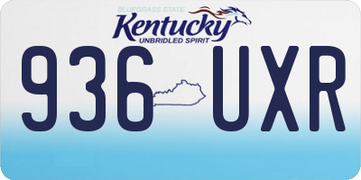 KY license plate 936UXR