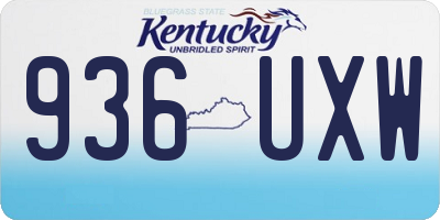 KY license plate 936UXW