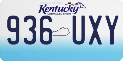 KY license plate 936UXY