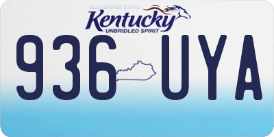 KY license plate 936UYA
