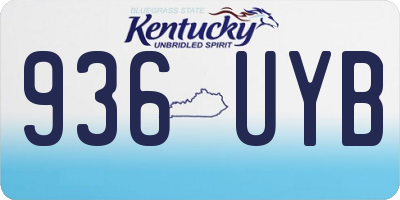 KY license plate 936UYB