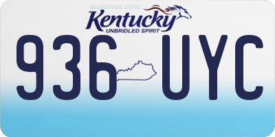 KY license plate 936UYC