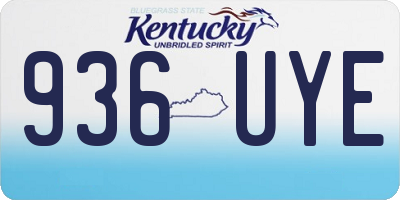 KY license plate 936UYE