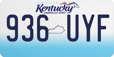 KY license plate 936UYF