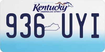 KY license plate 936UYI
