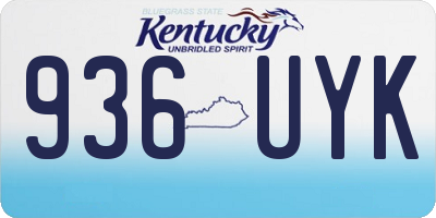 KY license plate 936UYK