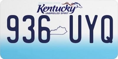 KY license plate 936UYQ