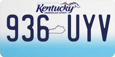 KY license plate 936UYV