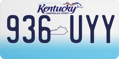 KY license plate 936UYY