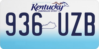 KY license plate 936UZB