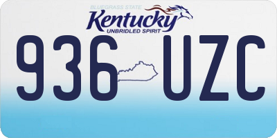KY license plate 936UZC