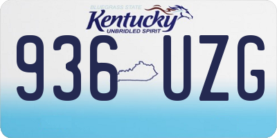 KY license plate 936UZG