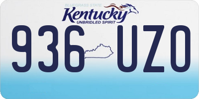KY license plate 936UZO