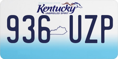 KY license plate 936UZP