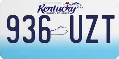 KY license plate 936UZT