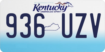 KY license plate 936UZV