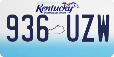 KY license plate 936UZW