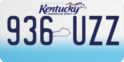 KY license plate 936UZZ