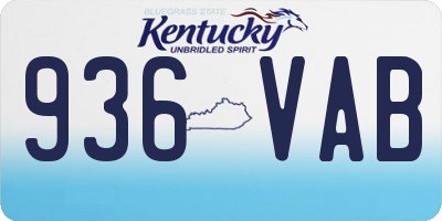 KY license plate 936VAB