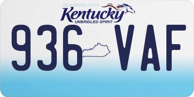 KY license plate 936VAF